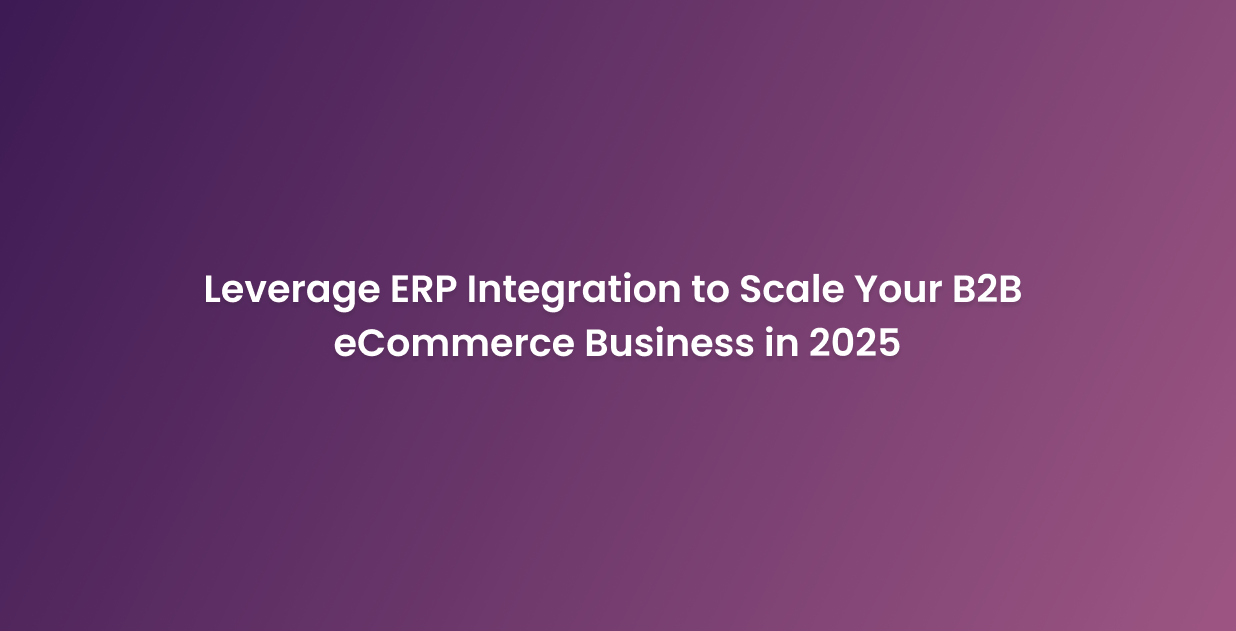 Leverage ERP Integration to Scale Your B2B eCommerce Business in 2025